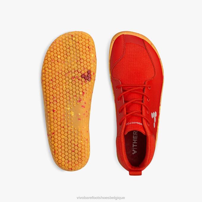 Vivobarefoot primus bootie ii tous temps juniors enfants B0X2187 corail de feu