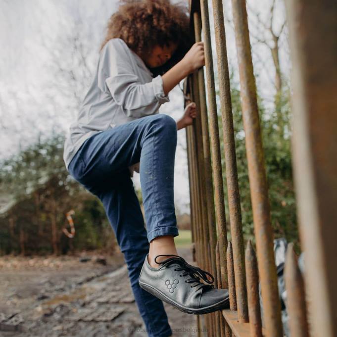 Vivobarefoot juniors de l\'école d\'addis enfants B0X2224 noir